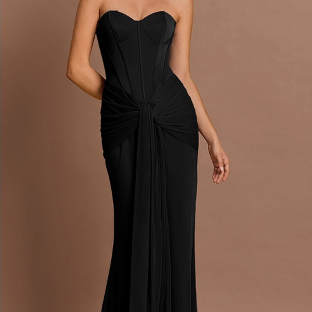 Azazie Black Strapless Gown